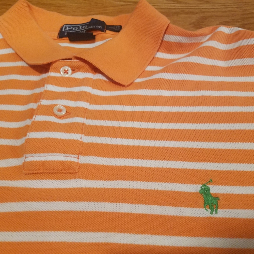 Ralph Lauren Polo shirt Large custom fit orange